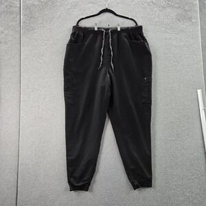 Jaanuu‎ Men Scrub Pants 1X Black Cargo Jogger Zipper PO#365 28" Inseam